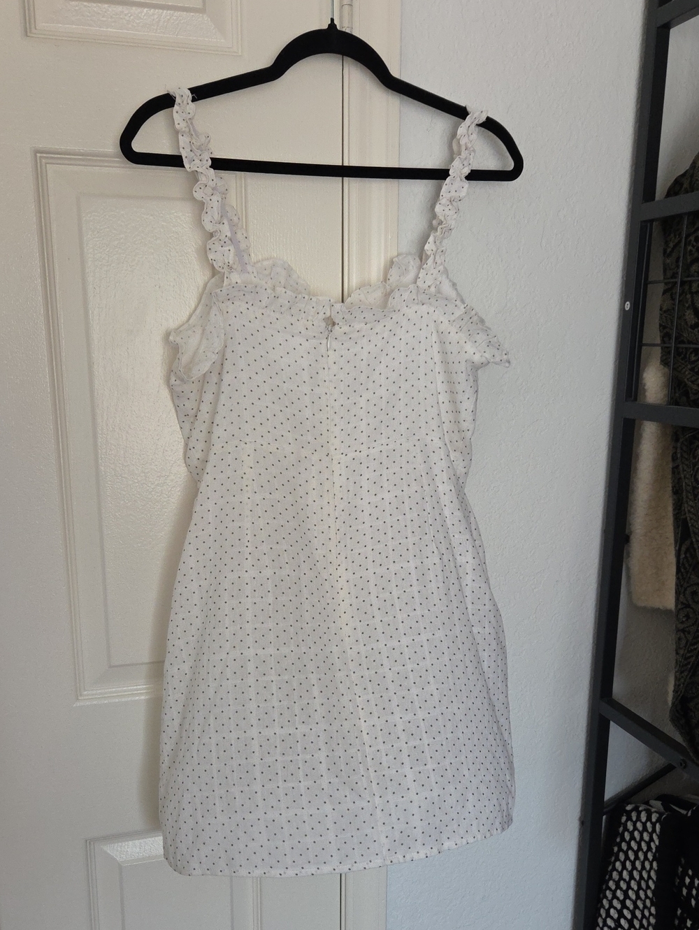 Line And Dot Lille White Polka Dot Ruffle Strap Sundress Medium - Picture 12 of 12